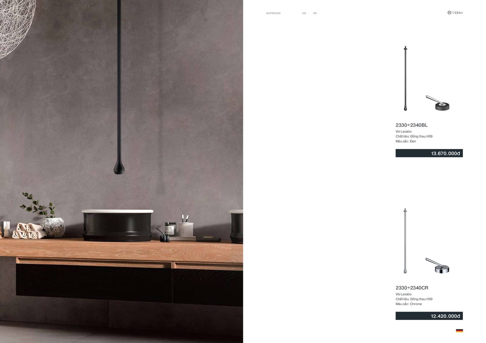 Thiết bị vệ sinh MUHLER Catalogue và Bảng giá mới nhất /Page 70